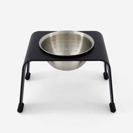 subwooferdog-tilted-from-above-angle-of-elevated-black-and-silver-dog-bowl