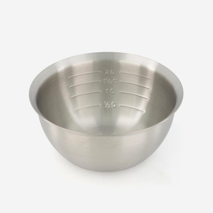 subwooferdog-overhead-on-an-angle-view-of-a-brushed-stainless-steel-bowl-with-measurements-stamped-in-the-interior